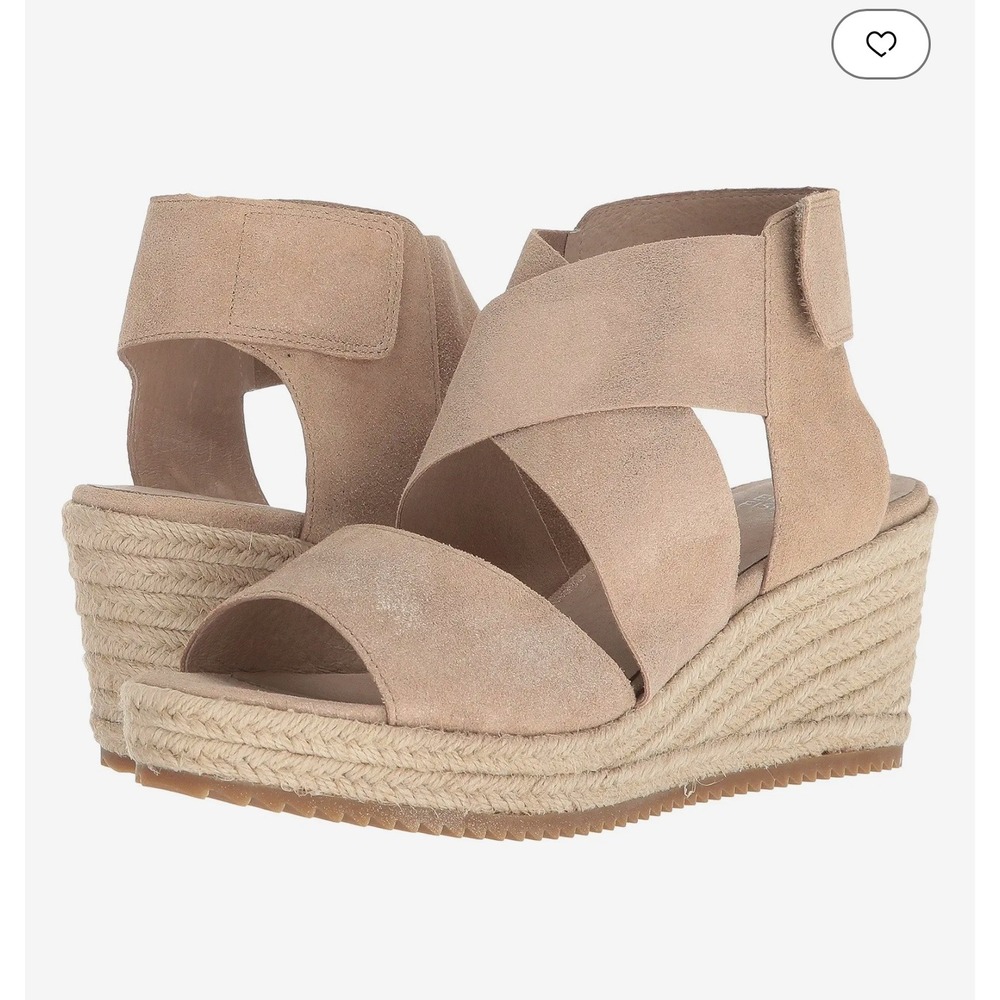 Eileen Fisher Women's Willow Espadrille Wedge Sandal Size 8.5 Gold metallic - Picture 2 of 7